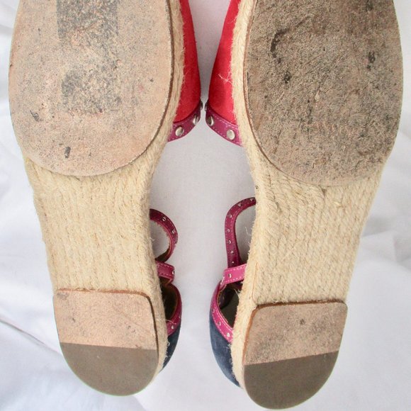 Lanvin Fuchsia and Black Suede Studded Espadrilles (Pre-owned) Size 39 EU / 9 US - Picture 14 of 16